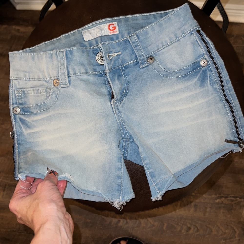 G by Guess Denim Shorts w/Side Zip Detail